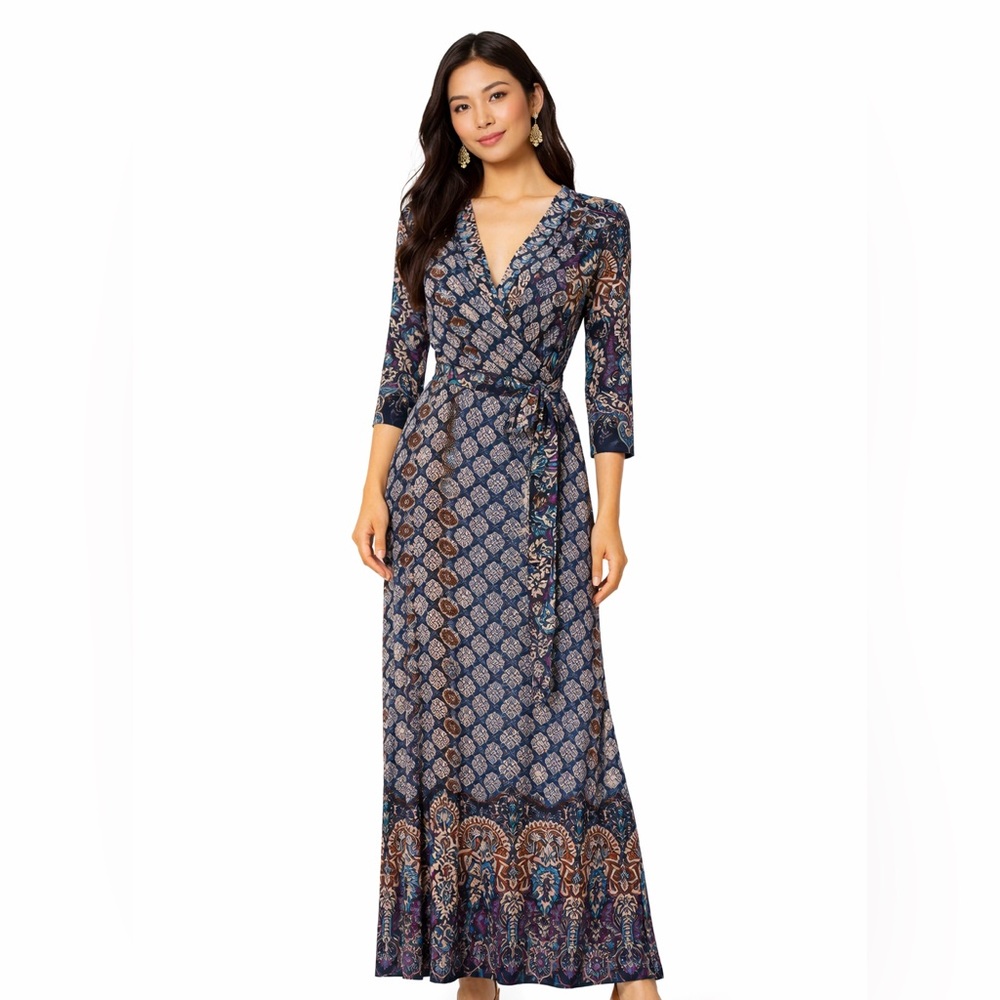 On Trend Printed Maxi Dress | Boho Paisley | Size Medium